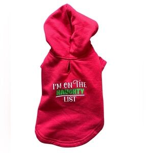 On the Naughty List Red Dog Hoodie / Sweatshirt, size XS, new with tags